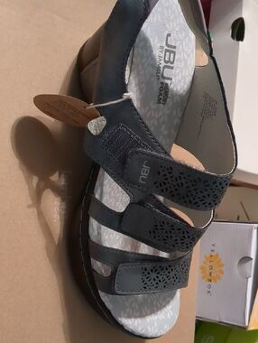 JBU by Jambu Gray Floral Insole Slingback Sandals